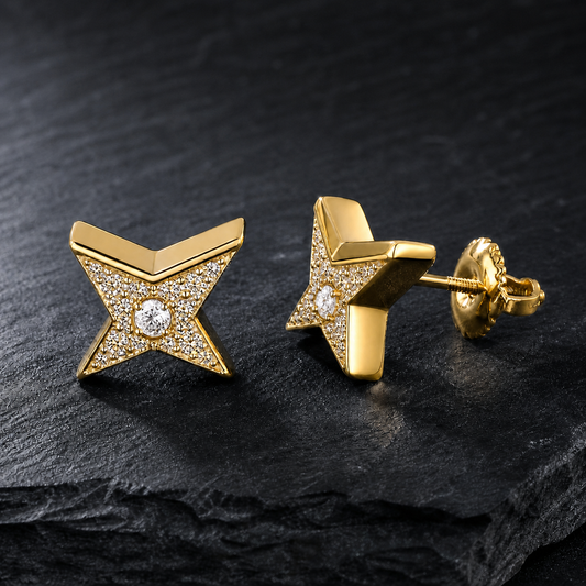 CANCRI Starfall four-point star stud earrings in 925 sterling silver
