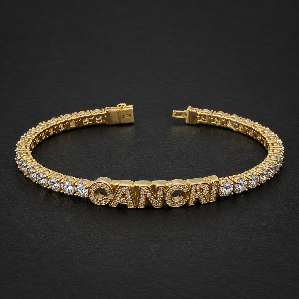 CANCRI Signature Tennis Bracelet with integrated CANCRI mark