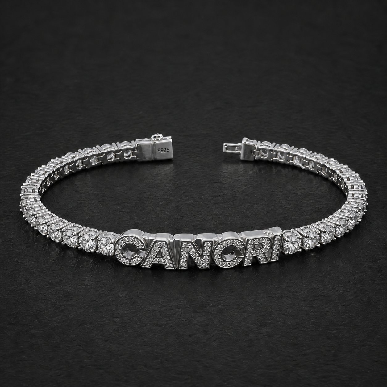 CANCRI Signature Tennis Bracelet with integrated CANCRI mark
