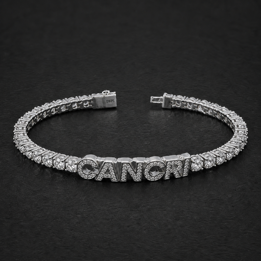CANCRI Signature Tennis Bracelet with integrated CANCRI mark